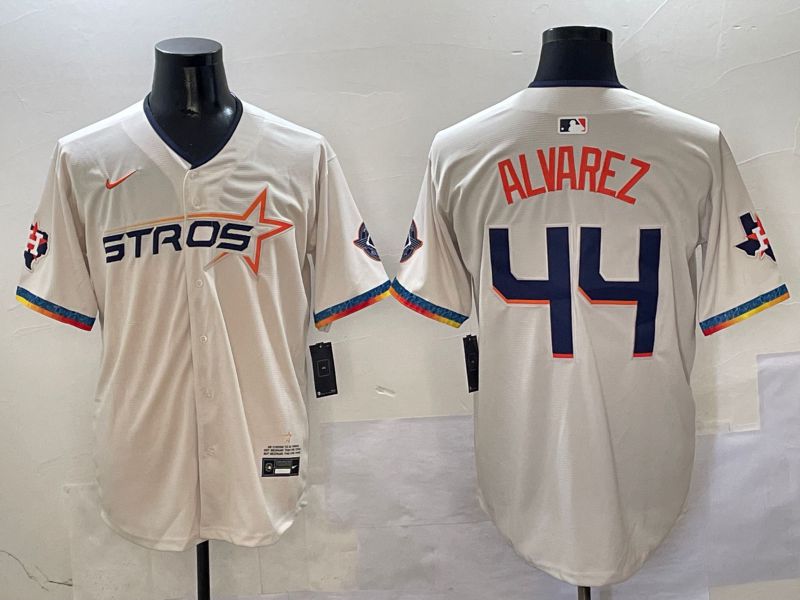 Men Houston Astros #44 Alvarez Cream Fourth generation Joint Name 2025 Nike MLB Jersey style 415